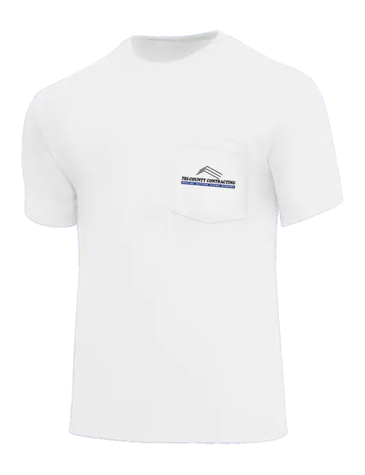 Core Blend White Pocket T-Shirt w/Tri-County Logo
