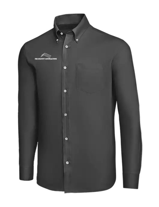 Brooks Brothers Dark Grey Wrinkle-Free Stretch Nailhead Shirt w/Tri-County Logo