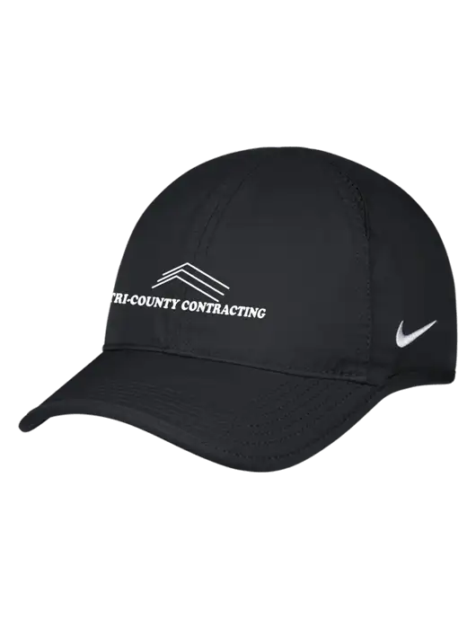 Nike Black Featherlight Cap w/Tri-County Logo