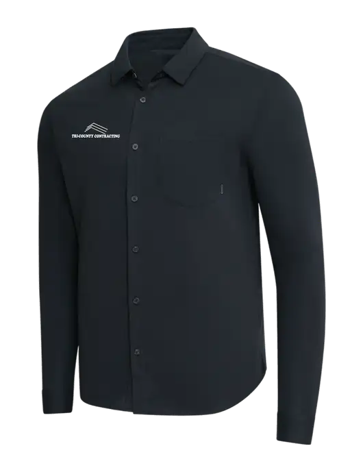 OGIO Black Extend Long Sleeve Button Up Shirt w/Tri-County Logo
