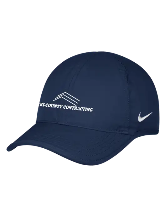Nike Navy Featherlight Cap w/Tri-County Logo