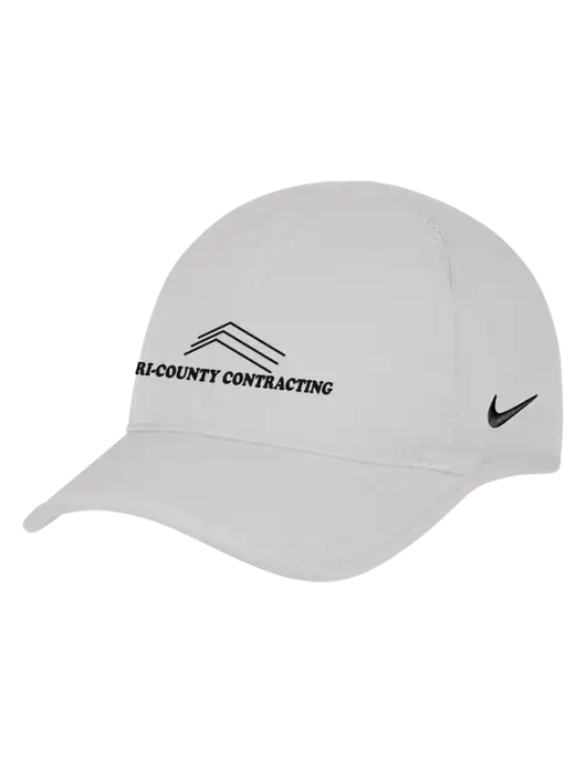 Nike White Featherlight Cap w/Tri-County Logo