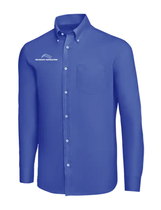 Brooks Brothers Dark Royal Wrinkle-Free Stretch Nailhead Shirt w/Tri-County Logo