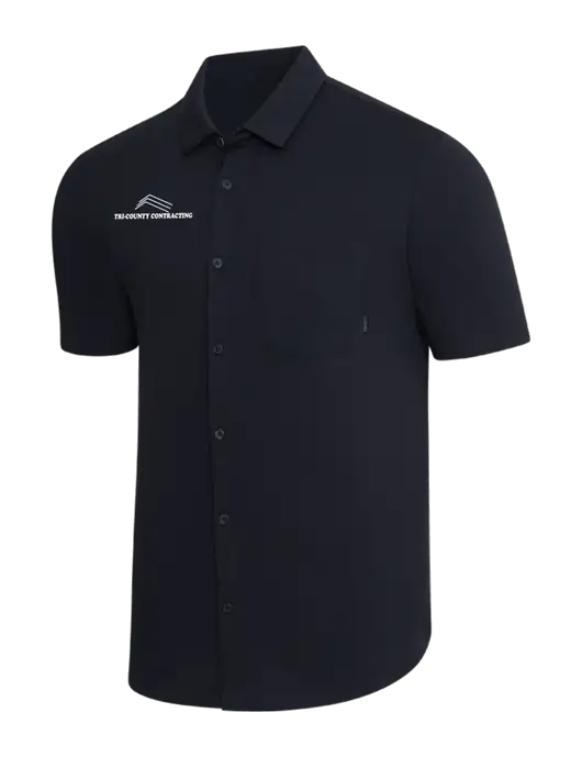 OGIO Black Extend Short Sleeve Button Up Shirt w/Tri-County Logo