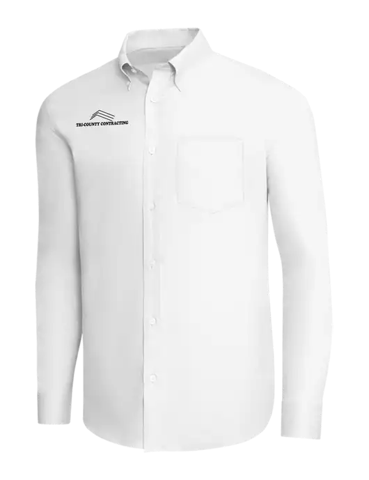Brooks Brothers White Wrinkle-Free Stretch Pinpoint Shirt w/Tri-County Logo