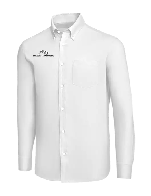 Brooks Brothers White Wrinkle-Free Stretch Nailhead Shirt w/Tri-County Logo