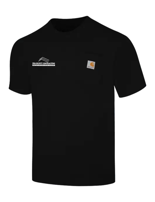 Carhartt Workwear Black Pocket Short Sleeve T-Shirt w/Tri-County Logo