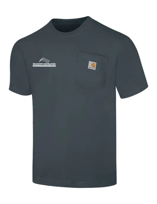 Carhartt Workwear Dark Slate Blue Pocket Short Sleeve T-Shirt w/Tri-County Logo