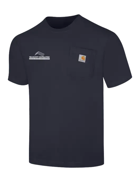 Carhartt Workwear Dark Navy Pocket Short Sleeve T-Shirt w/Tri-County Logo