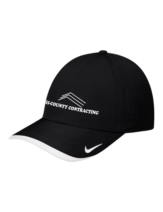 Nike Black/White Dri-FIT Perforated Performance Cap w/Tri-County Logo
