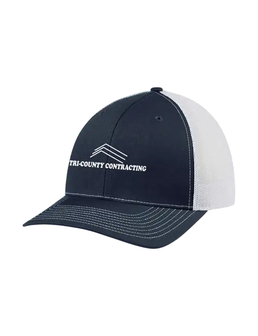 Richardson Adjustable Snapback Original 112 Trucker Cap Navy w/White Mesh w/Tri-County Logo
