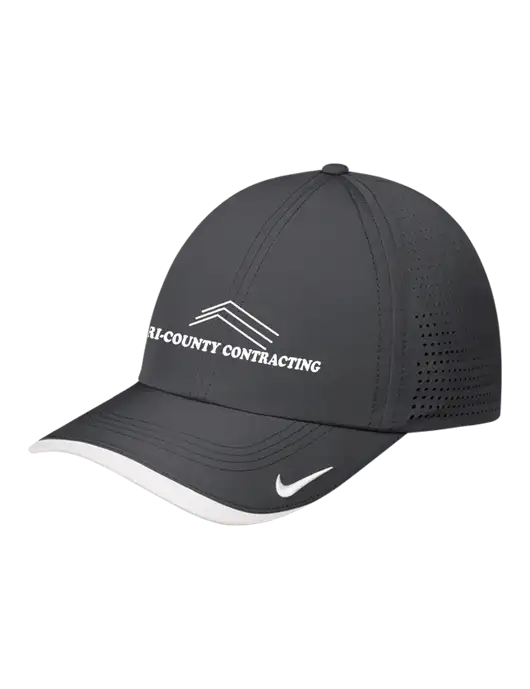 Nike Dark Grey/White Dri-FIT Perforated Performance Cap w/Tri-County Logo