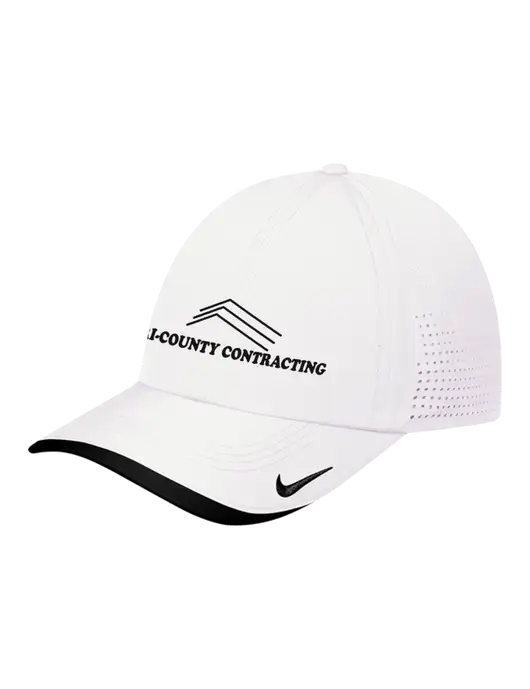 Nike White/Black Dri-FIT Perforated Performance Cap w/Tri-County Logo