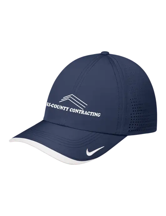 Nike Navy/White Dri-FIT Perforated Performance Cap w/Tri-County Logo