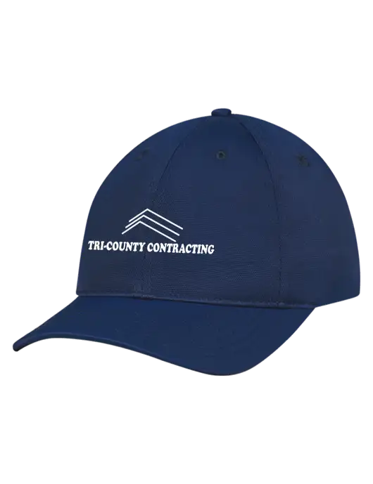 Navy Nylon Twill Performance Cap w/Tri-County Logo