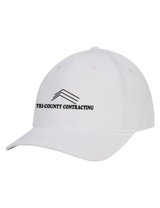White Nylon Twill Performance Cap w/Tri-County Logo