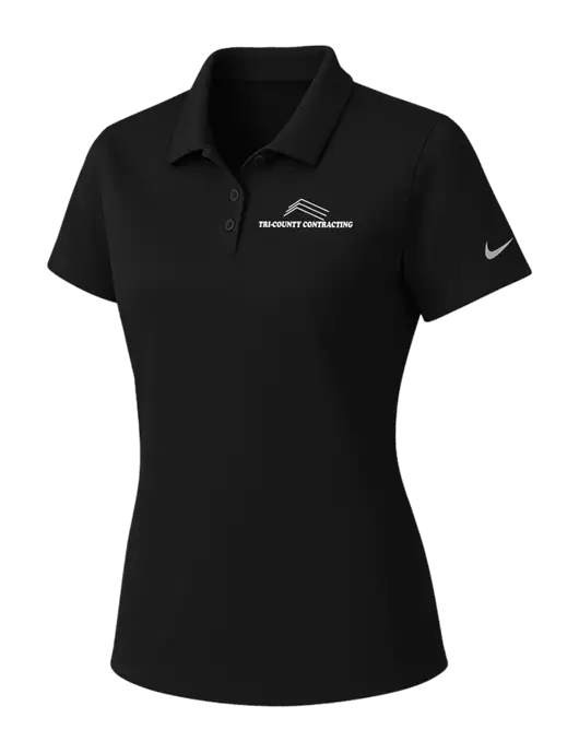 Nike Womens Black Dry Essential Solid Polo w/Tri-County Logo