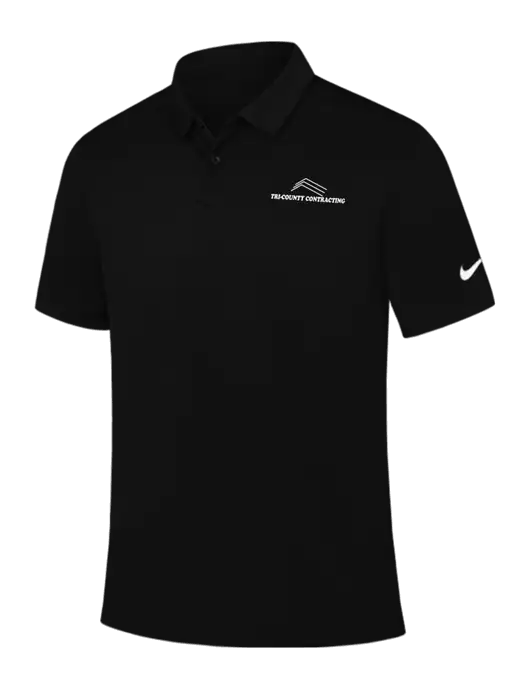 Nike Black Dry Essential Solid Polo w/Tri-County Logo