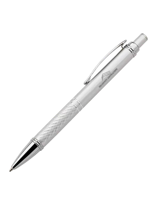 Silver Stellar Scribe Pen - Black Ink w/Tri-County Logo