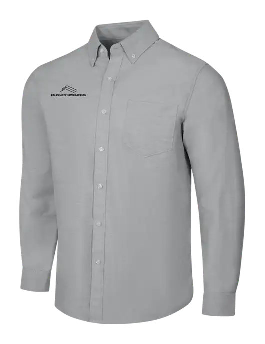 Light Grey SuperPro Oxford Shirt w/Tri-County Logo