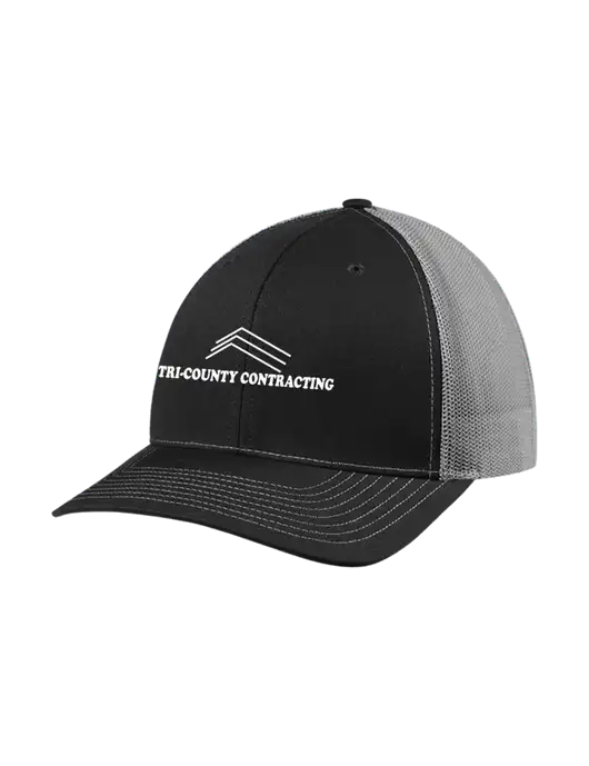 Richardson Adjustable Snapback Original 112 Trucker Cap Black w/Charcoal Mesh w/Tri-County Logo