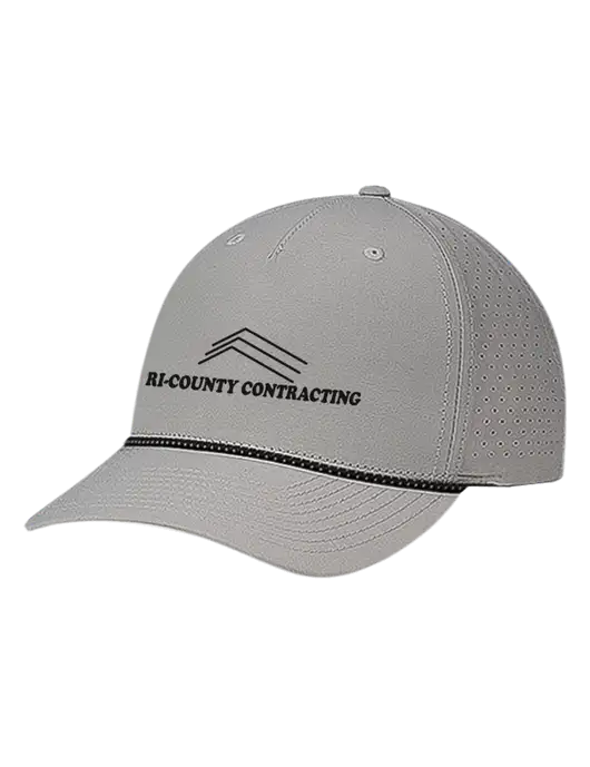 Richardson Laser Perf Performance Light Grey/Black-Grey Rope Cap w/Tri-County Logo