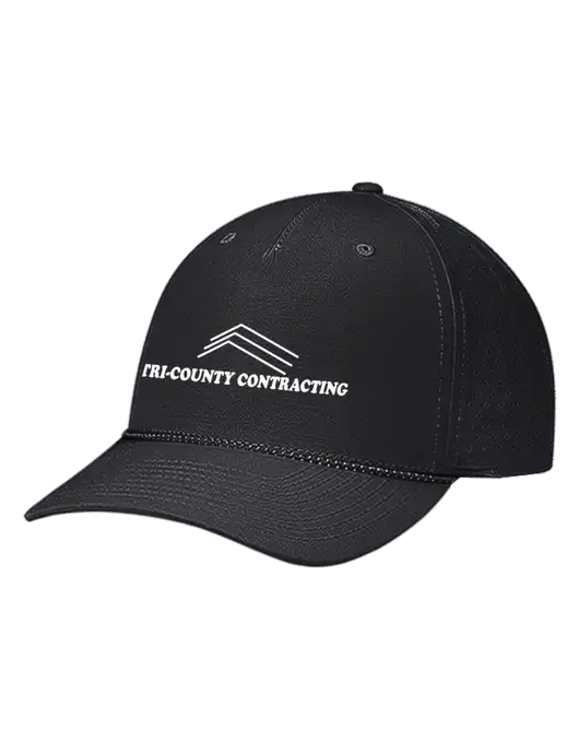 Richardson Laser Perf Performance Black/Black-Grey Rope Cap w/Tri-County Logo
