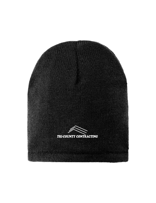 Black Fleece-Lined Beanie Cap w/Tri-County Logo
