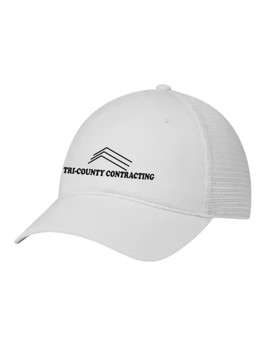 Richardson 111 Garment Washed Trucker Cap White w/White Mesh w/Tri-County Logo