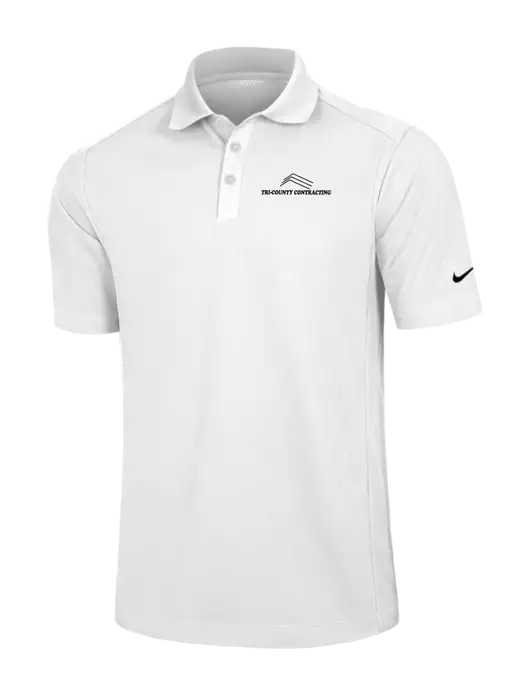 Nike White Dri-FIT Classic Polo w/Tri-County Logo