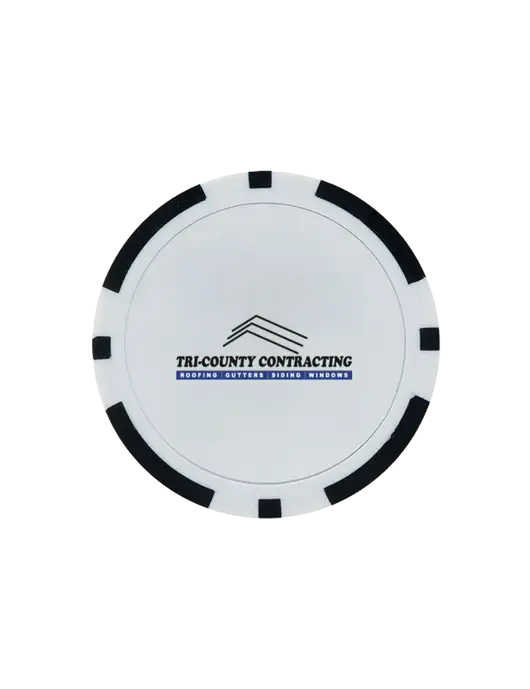 Black Poker Chip Ball Marker w/Tri-County Logo