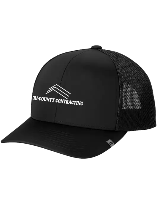 TravisMathew Black Cruz Trucker Cap w/Tri-County Logo