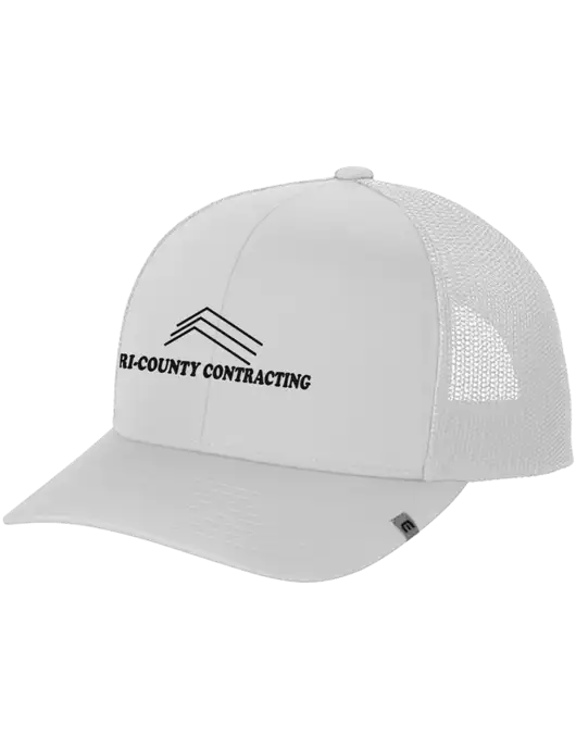 TravisMathew White Cruz Trucker Cap w/Tri-County Logo
