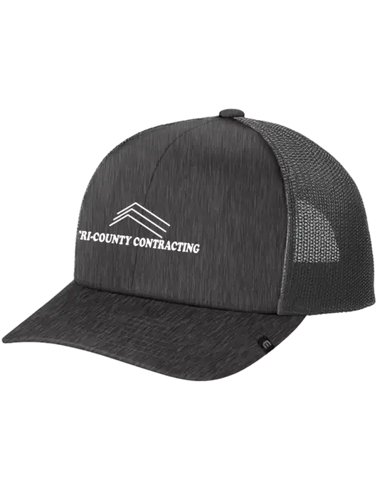 TravisMathew Very Dark Grey Heather Cruz Trucker Cap w/Tri-County Logo