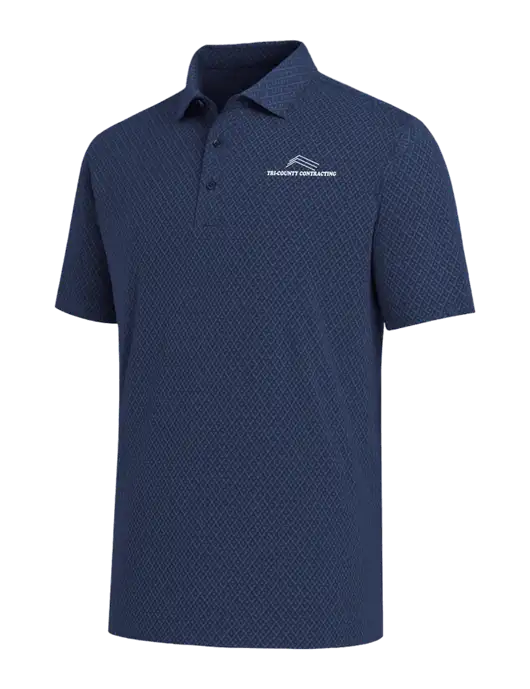 Callaway All-Over Stitched Dark Navy Chev Polo  w/Tri-County Logo