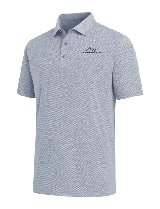 Callaway All-Over Stitched Medium Grey Chev Polo  w/Tri-County Logo