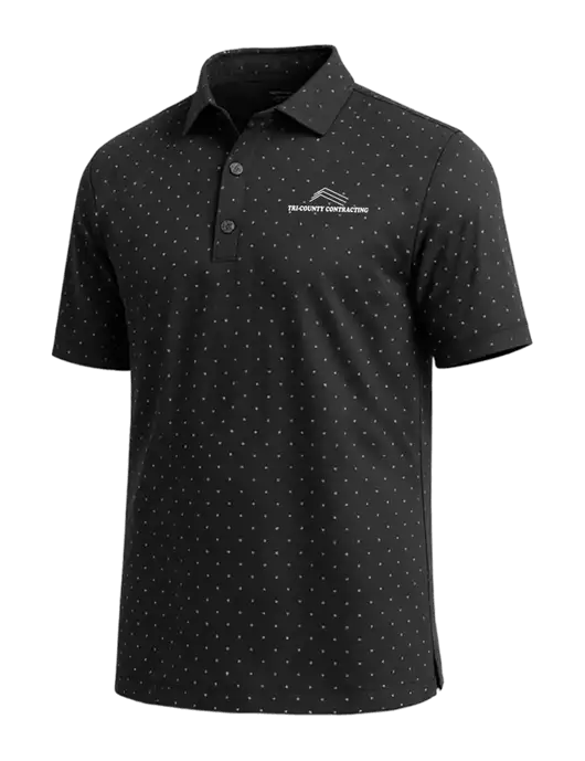 Callaway Micro Chev Black Print Polo w/Tri-County Logo