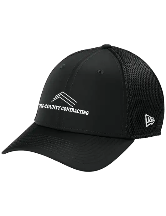 New Era 39THIRTY Performance Stretch Black Mesh Cap w/Tri-County Logo