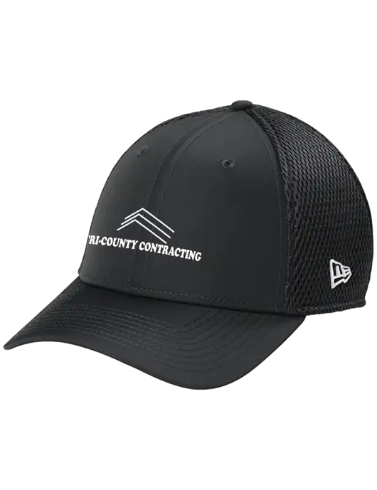 New Era 39THIRTY Performance Stretch Charcoal Grey Mesh Cap w/Tri-County Logo