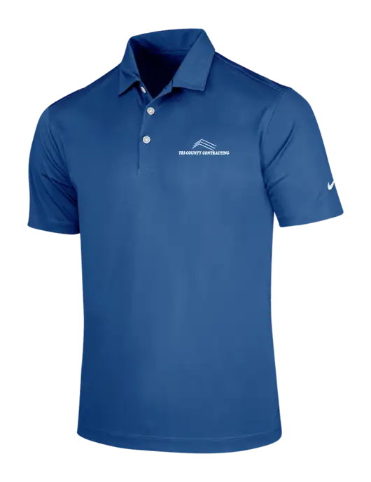 NIKE Dark Royal Dri-Fit Vertical Mesh Polo w/Tri-County Logo