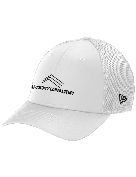 New Era 39THIRTY Performance Stretch White Mesh Cap w/Tri-County Logo