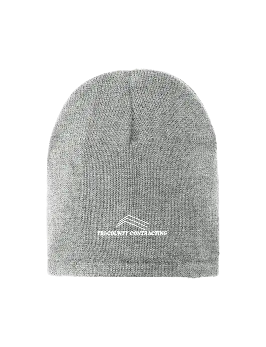 Dark Medium Grey Fleece-Lined Beanie Cap w/Tri-County Logo
