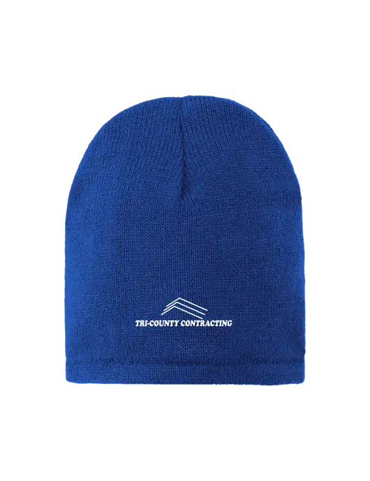 Dark Royal Fleece-Lined Beanie Cap w/Tri-County Logo