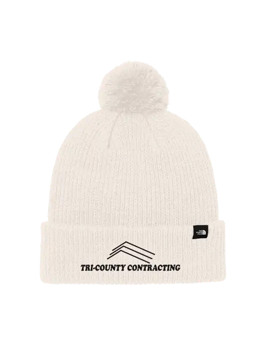 The North Face Ivory Pom Beanie w/Tri-County Logo