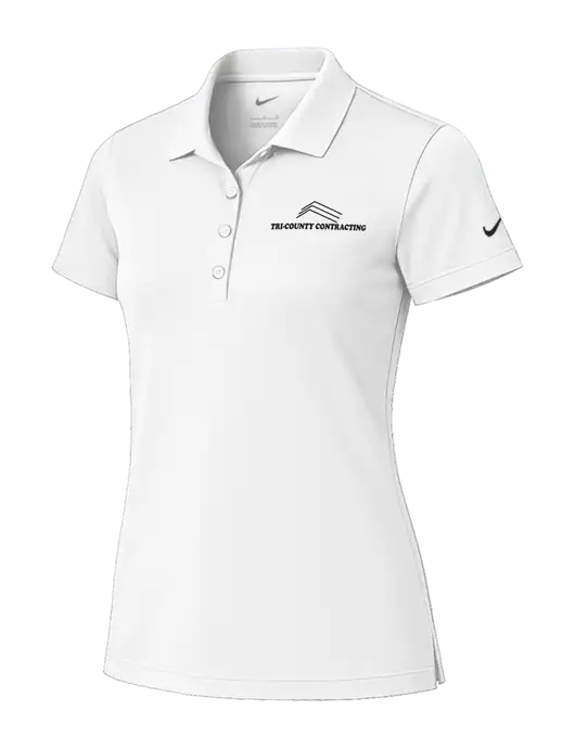 Nike Womens White Tech Basic Dri-FIT Polo
 w/Tri-County Logo