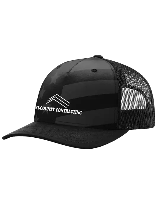 Richardon Five Panel Stars and Stripes Trucker Cap w/Tri-County Logo