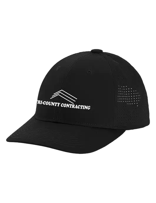 Pro-Cut Structured Snapback with Pinhole Mesh Black Cap w/Tri-County Logo