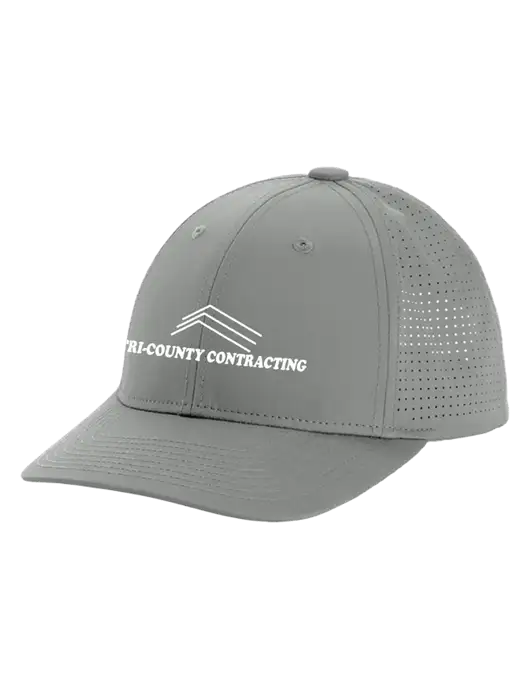 Pro-Cut Structured Snapback with Pinhole Mesh Medium Grey Cap w/Tri-County Logo
