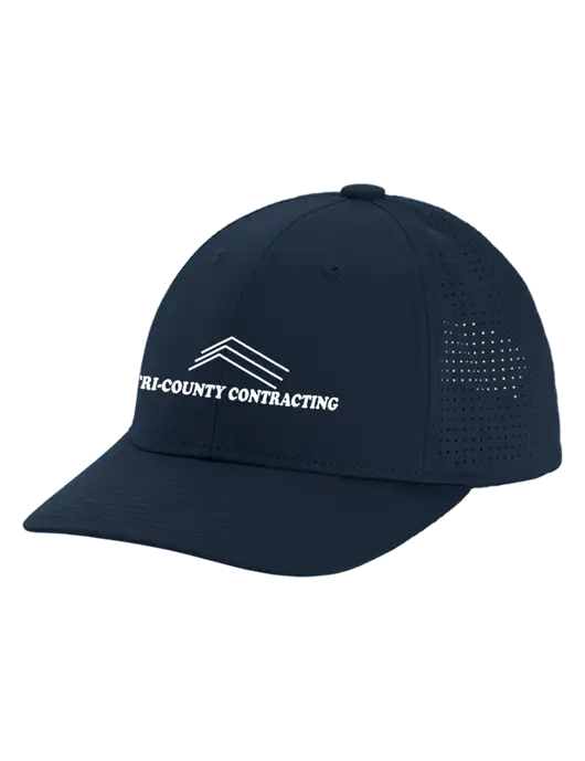 Pro-Cut Structured Snapback with Pinhole Mesh Dark Navy Cap w/Tri-County Logo