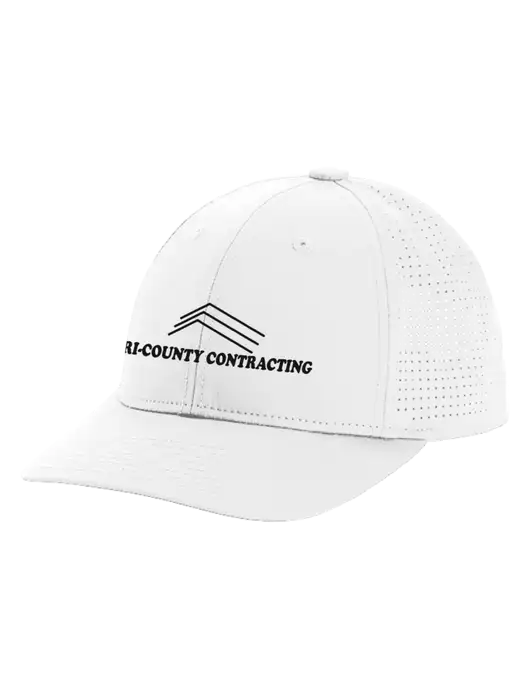 Pro-Cut Structured Snapback with Pinhole Mesh White Cap w/Tri-County Logo